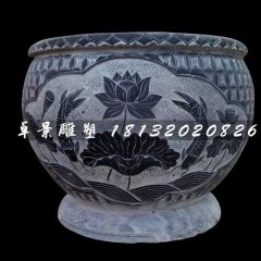 青石花盆，仿古石水盆