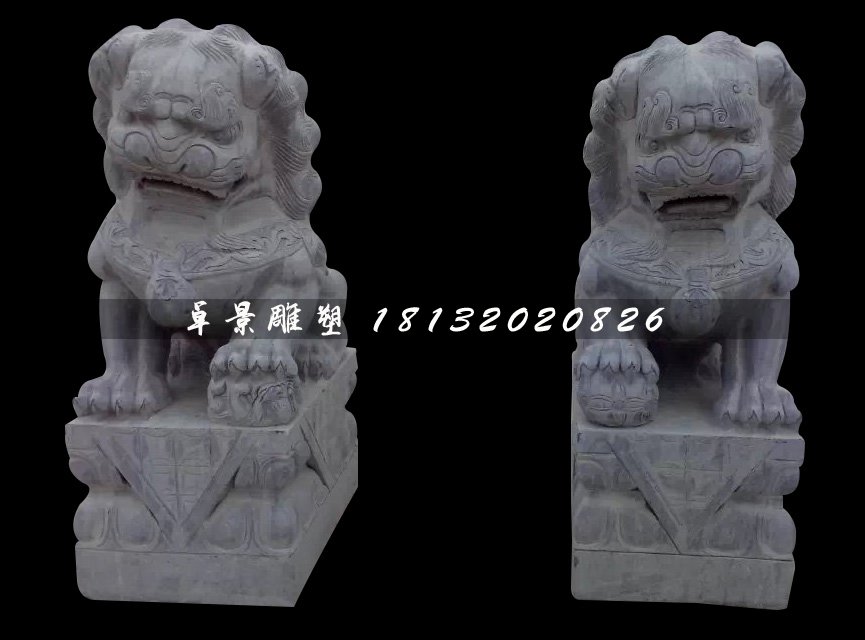 北京獅石雕，青石獅子