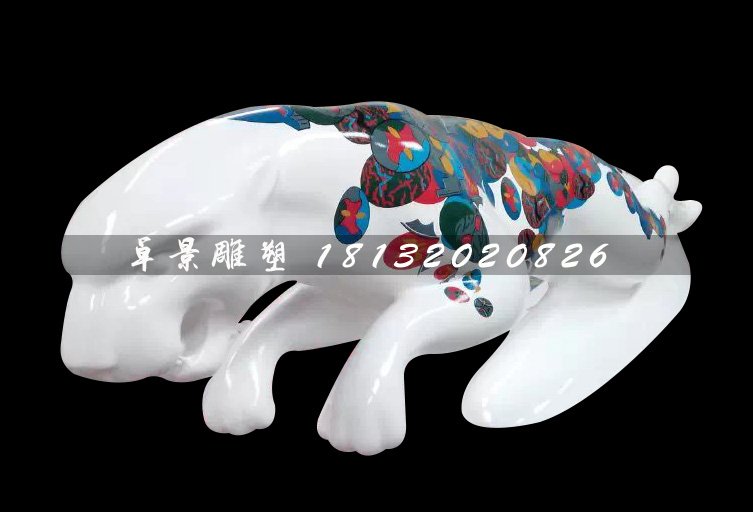 玻璃鋼豹子雕塑，玻璃鋼彩繪雕塑 (3)