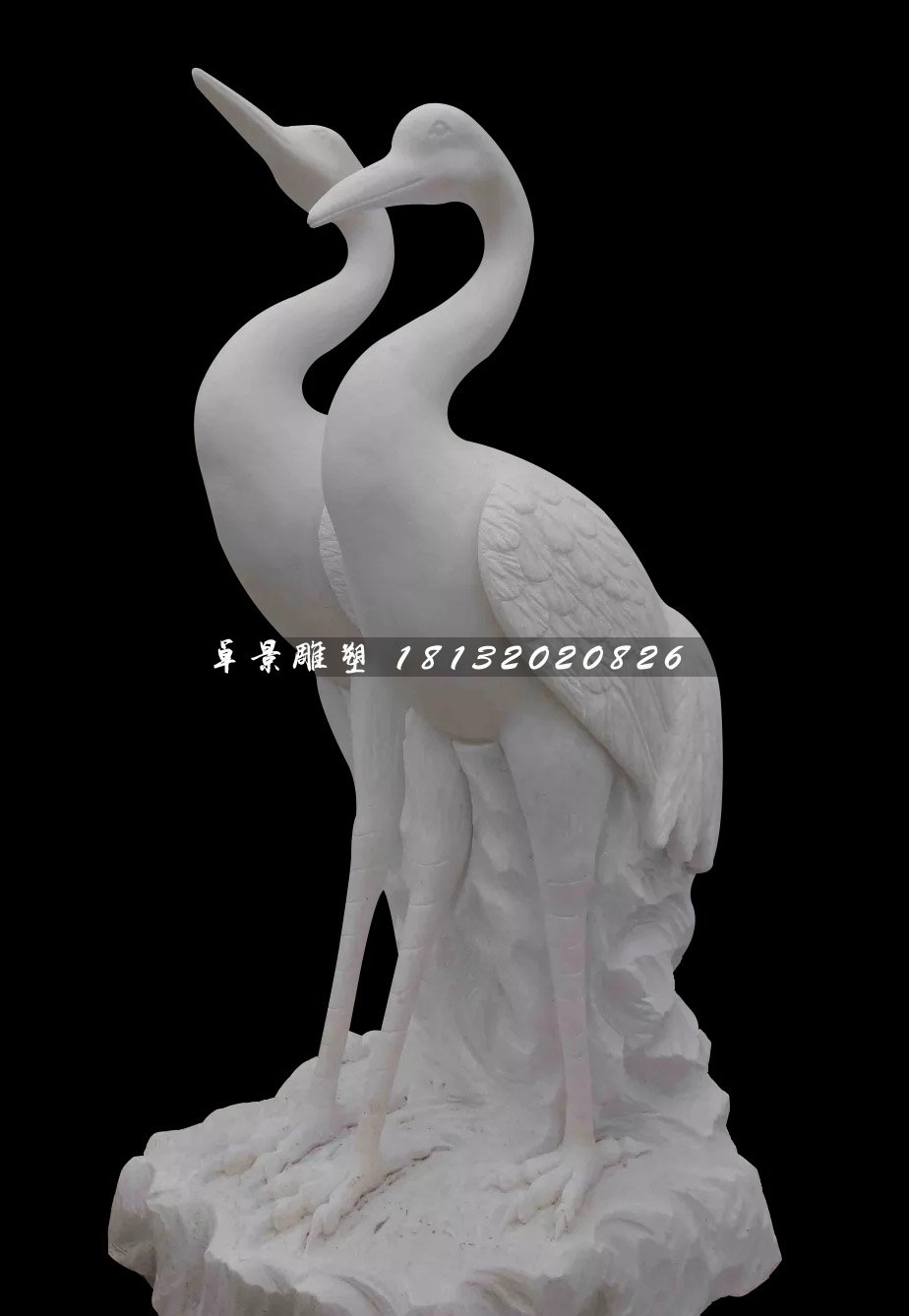 漢白玉仙鶴石雕，公園動物石雕 (3)