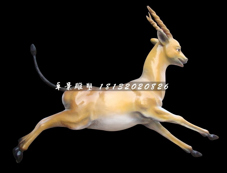 奔跑的小鹿雕塑，玻璃鋼動(dòng)物雕塑