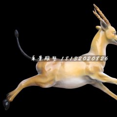 奔跑的小鹿雕塑，玻璃鋼動物雕塑
