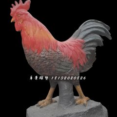 玻璃鋼公雞雕塑，仿真動物雕塑