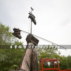 拉二胡銅雕，公園景觀銅雕