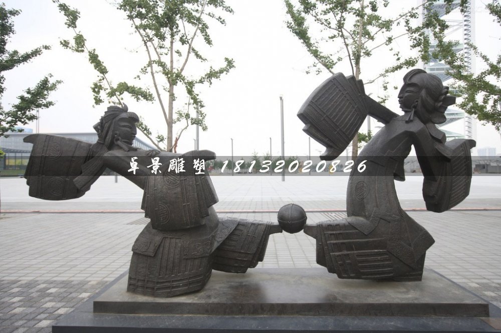 皮影戲銅雕，公園小品銅雕