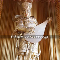 持國天王銅雕，寺廟神仙銅雕