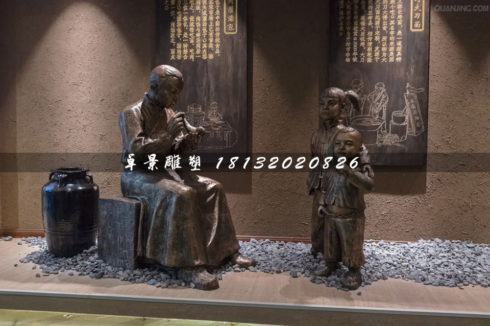 吹糖人銅雕,景觀小品銅雕