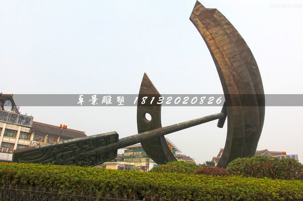 船槳不銹鋼雕塑，大型廣場雕塑 (1)