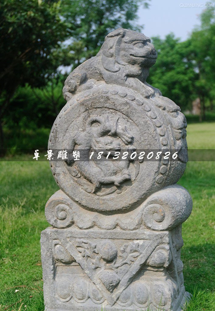 仿古石門墩,獅子抱鼓石