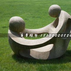 母子情深石雕，公園抽象人物石雕