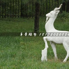 山羊石雕，大理石公園動(dòng)物雕塑