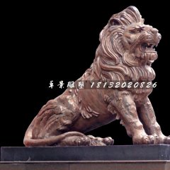 銅獅子雕塑，廣場西洋獅銅雕