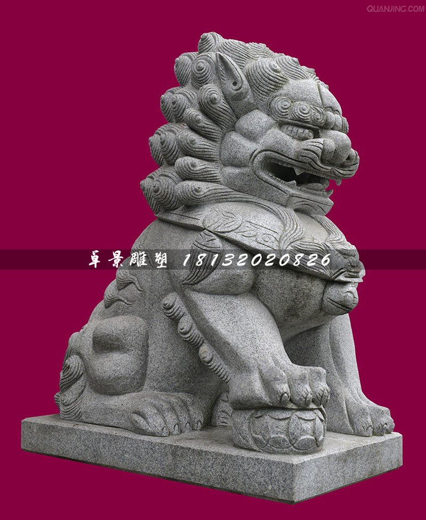 北京獅石雕，大理石獅子雕塑 (3)