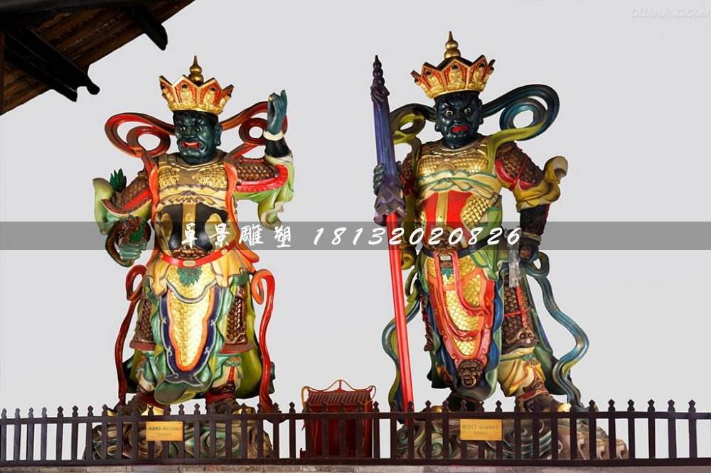 四大天王雕塑，玻璃鋼彩繪神仙 (1)