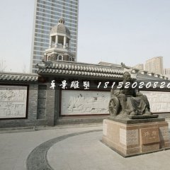 孫臏銅雕，廣場古代名人銅雕