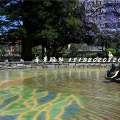 袋鼠飲水銅雕，公園動物銅雕
