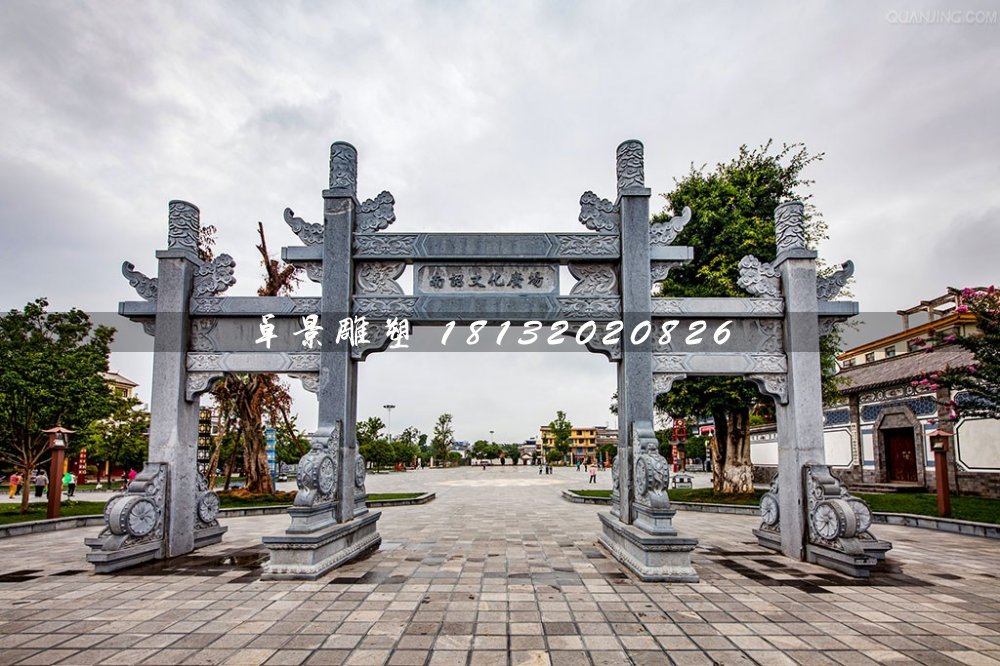 廣場石牌坊,三門石牌坊雕塑 (1)