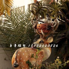 回頭鹿雕塑，玻璃鋼仿真動(dòng)物