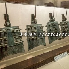 編鐘銅雕，古代樂器銅雕