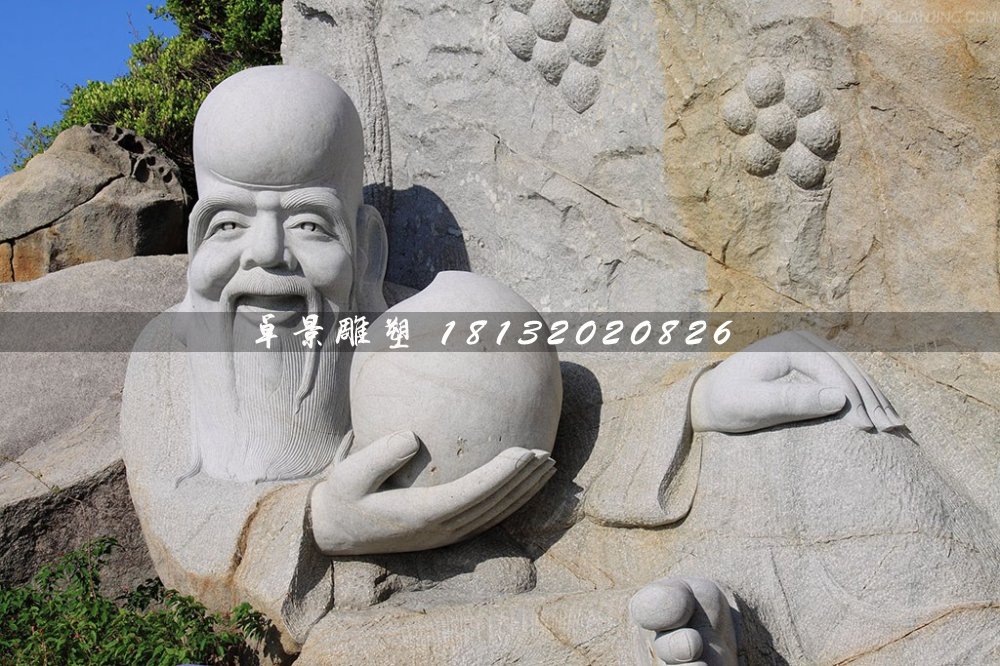 老壽星石雕，大理石神仙雕塑