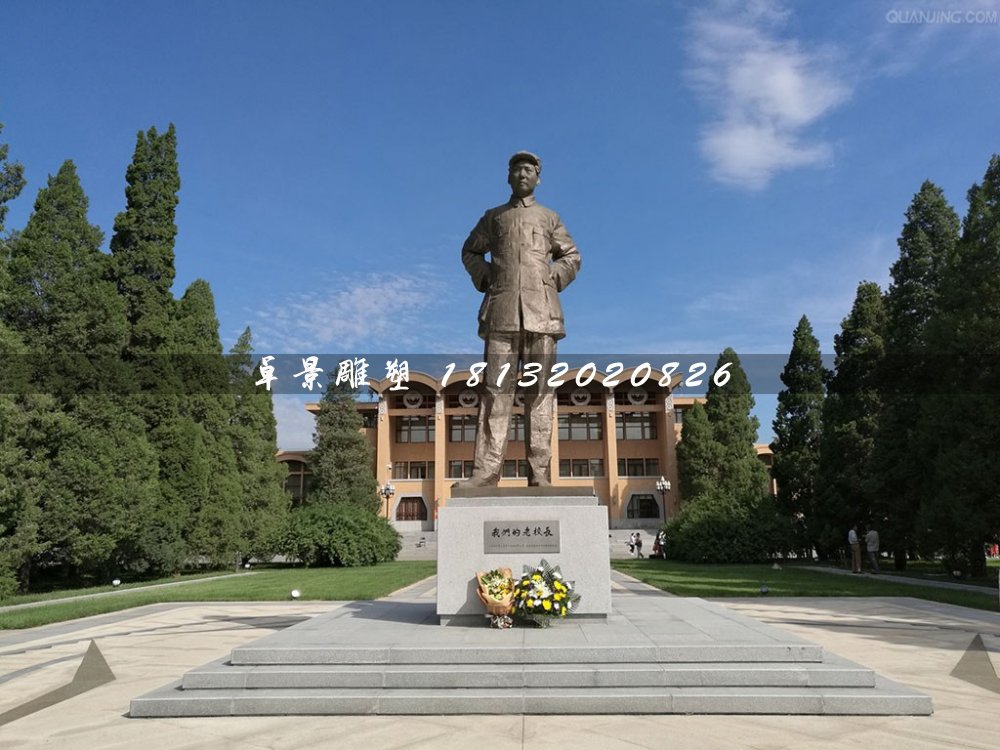 毛主席站像銅雕，廣場(chǎng)偉人銅雕