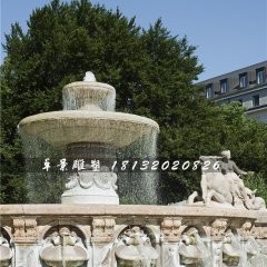 噴水盆石雕，雙層噴泉石雕