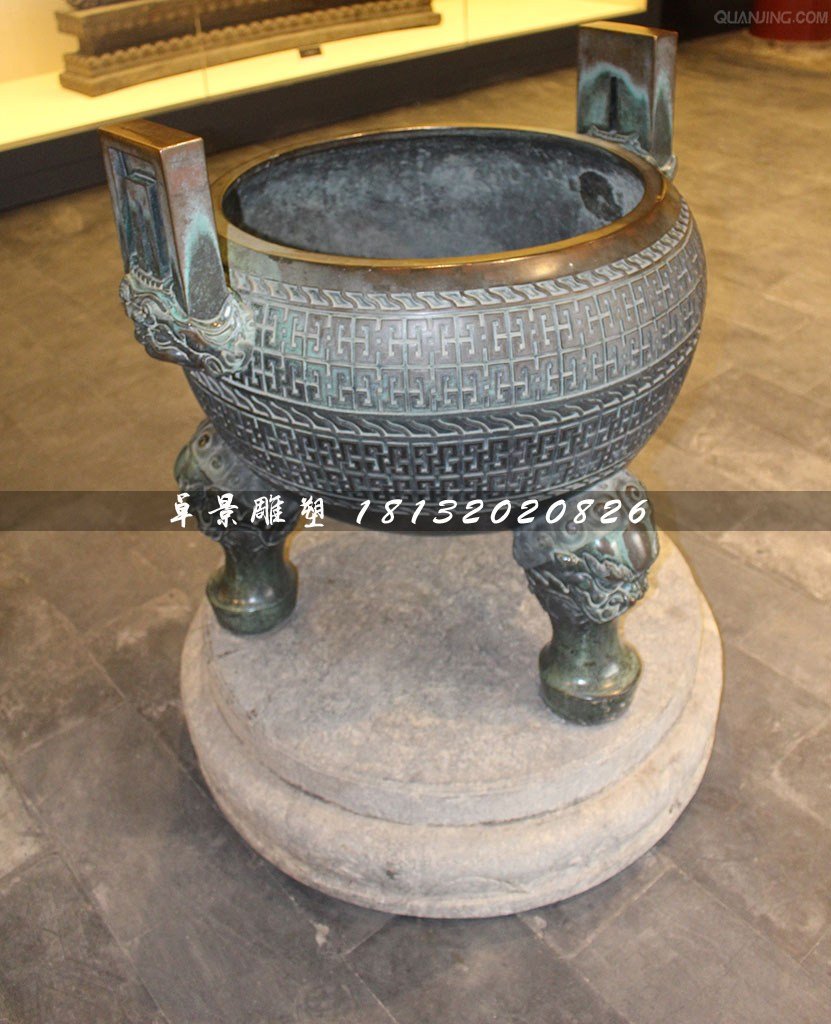 三足香爐銅雕，寺廟銅香爐