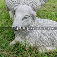 小綿羊石雕，公園動(dòng)物石雕