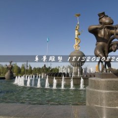 小猴子騎車銅雕，廣場景觀銅雕