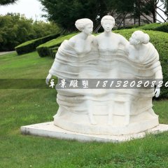 迎風少女石雕，公園景觀石雕