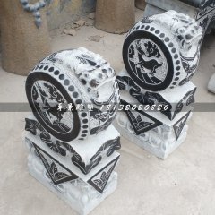 抱鼓石雕塑，仿古門墩雕塑