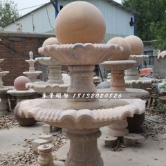 風(fēng)水球噴泉石雕，晚霞紅噴泉