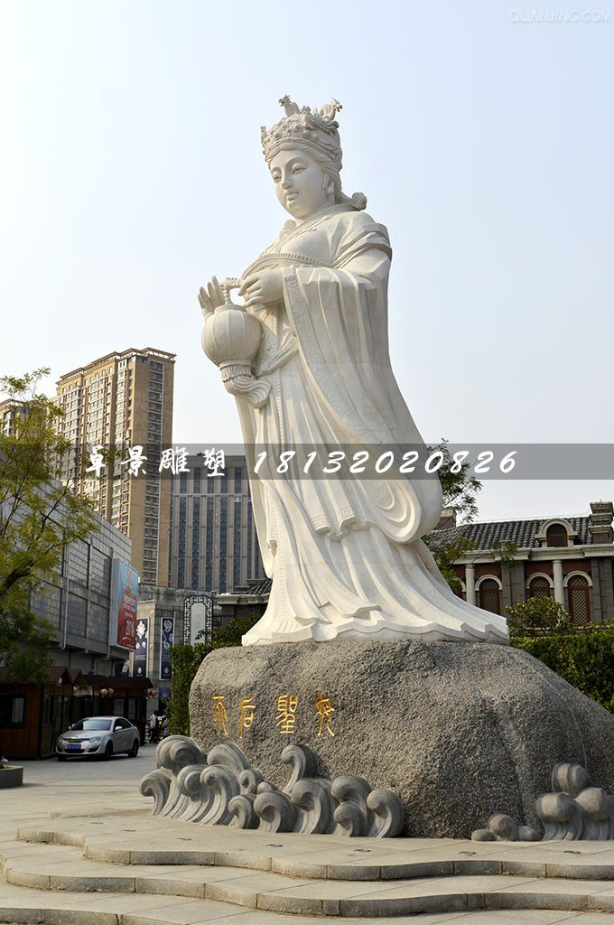 媽祖石雕，漢白玉神仙石雕 (1)