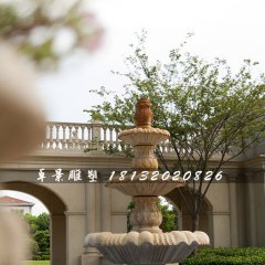 歐式噴泉石雕，公園三層噴泉石雕