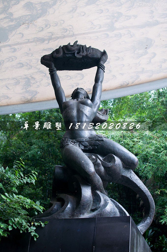 女媧補(bǔ)天銅雕，廣場景觀銅雕
