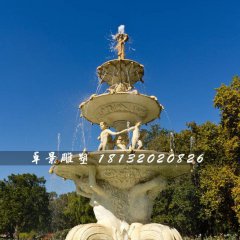 噴泉石雕，公園人物石噴泉