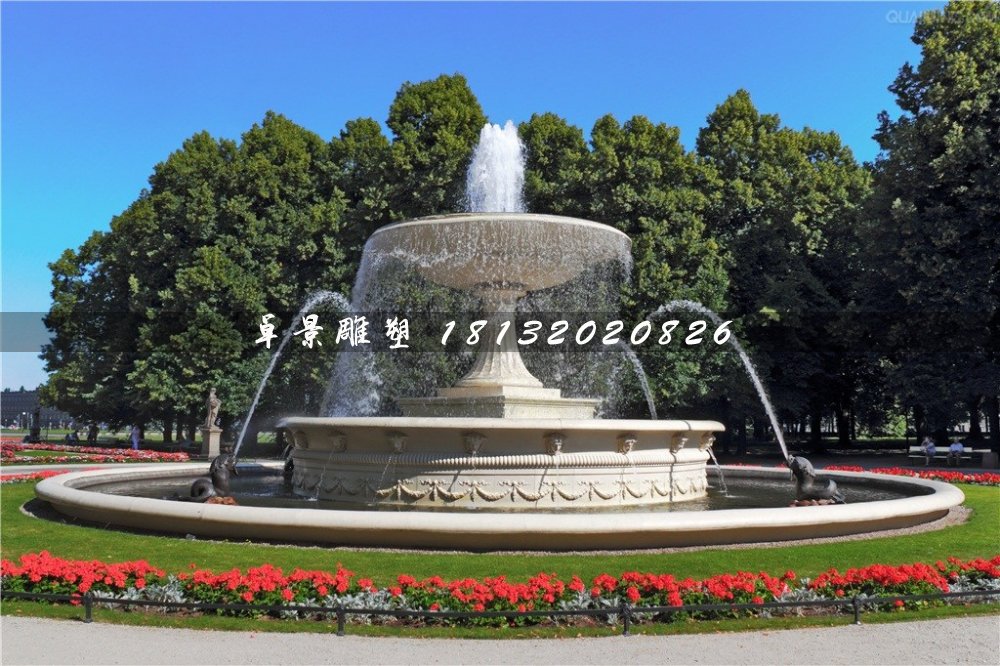 噴泉石雕，公園歐式噴泉