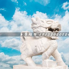 石雕麒麟，大理石麒麟雕塑