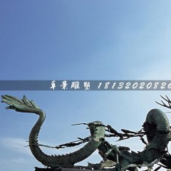 銅龍雕塑，廣場青銅神獸雕塑