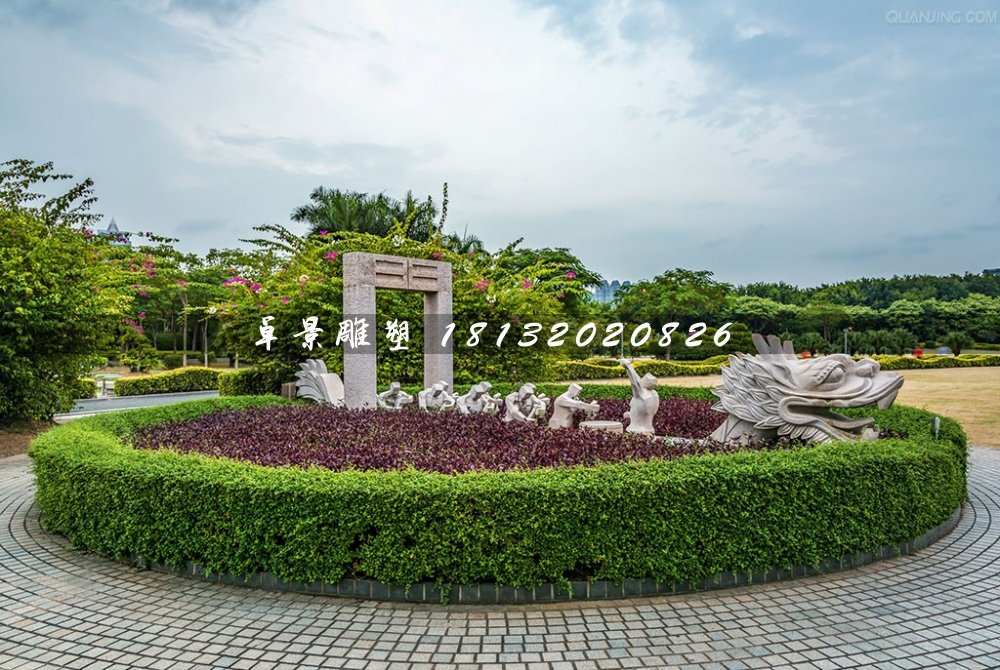 賽龍舟石雕，公園景觀石雕