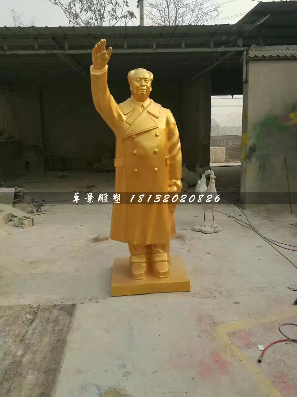 玻璃鋼毛主席雕塑，毛主席揮手雕塑 (2)