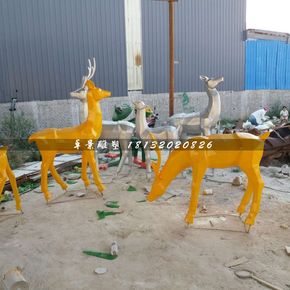 玻璃鋼小鹿雕塑，抽象動(dòng)物雕塑 (1)