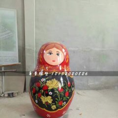 彩繪套娃雕塑，玻璃鋼卡通雕塑