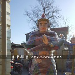 彩繪韋陀雕塑，玻璃鋼神仙雕塑