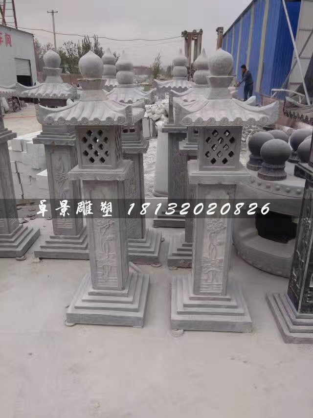 仿古石燈，青石燈雕塑 (3)