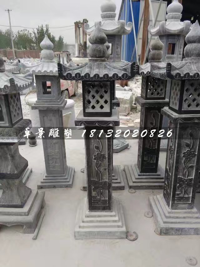 仿古石燈，青石燈雕塑 (2)