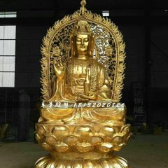 觀世音菩薩銅雕，坐式銅佛像
