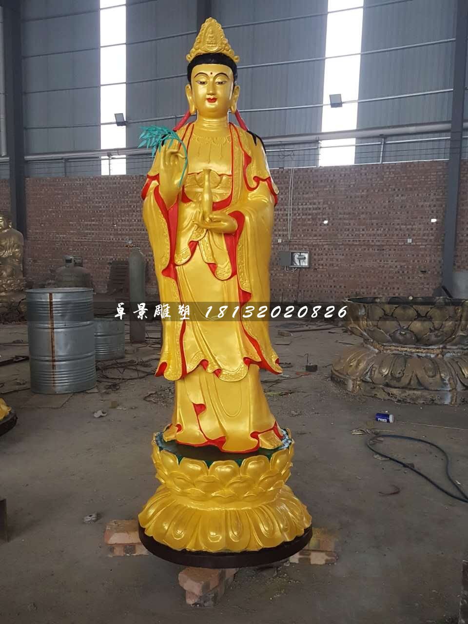 立式觀音菩薩，銅觀音雕塑