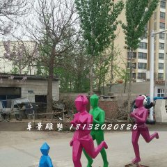 跑步雕塑，公園玻璃鋼抽象人物
