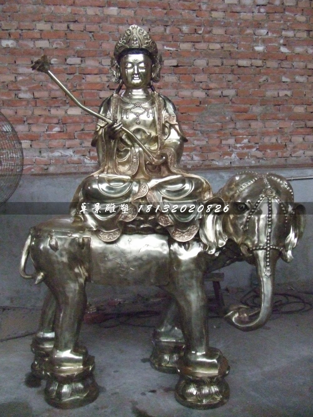 普賢菩薩銅雕，寺廟銅佛像